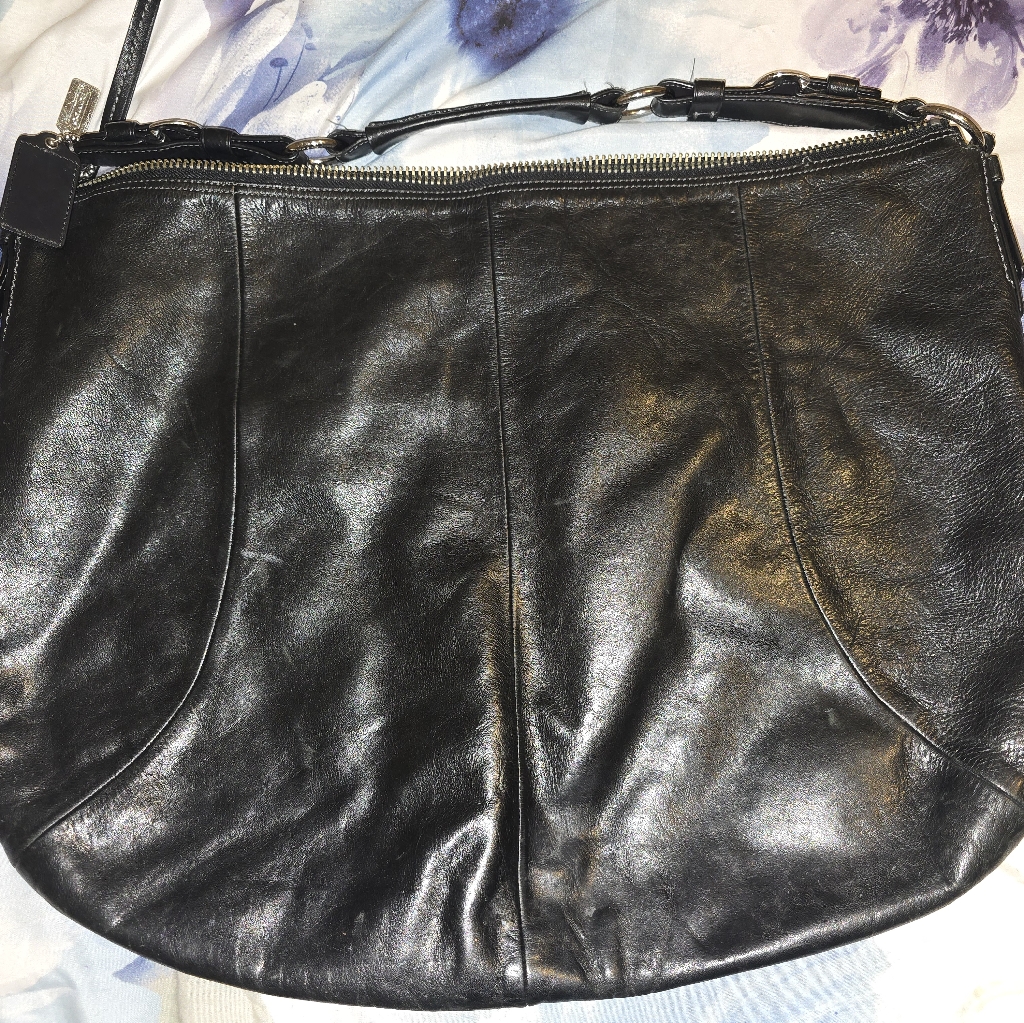 Coach Black Leather Xl Hobo Shoulder Bag